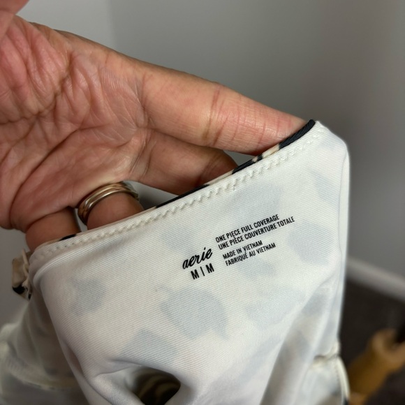 AERIE Leopard Wrap One Piece Swimsuit Size Medium - Picture 7 of 11